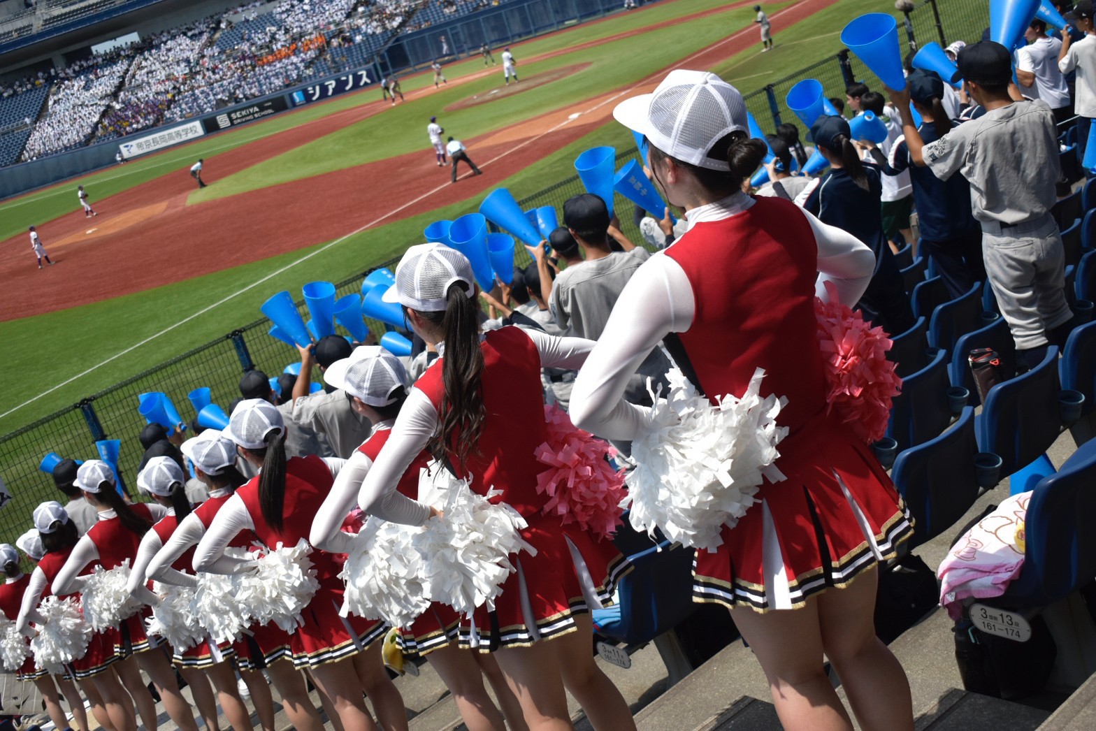 チア　ウェア 青/白/赤　高校　中学 チアリーディングウェア セット 青 白 赤 チア ダンス ユニフォーム